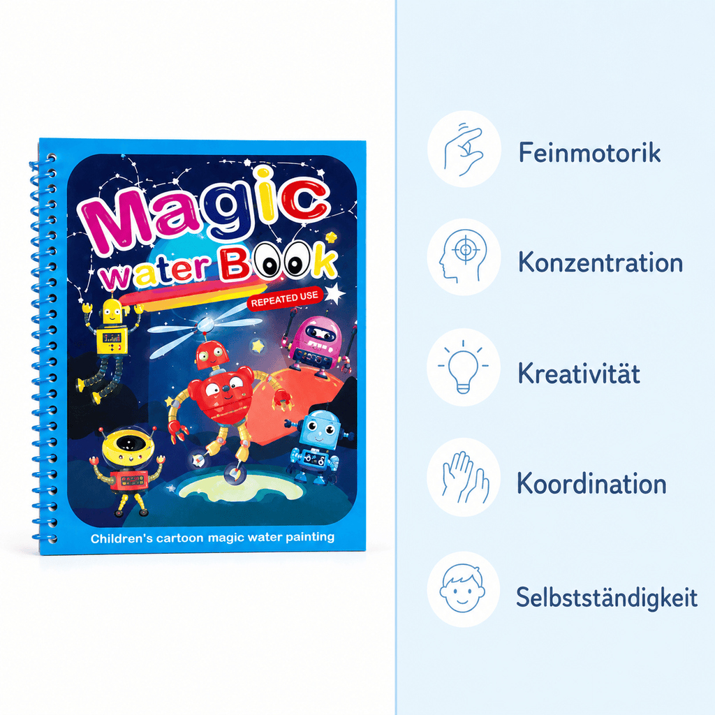 Montessoriland Montessori-Wassermalbuch mit Robotermotiven
