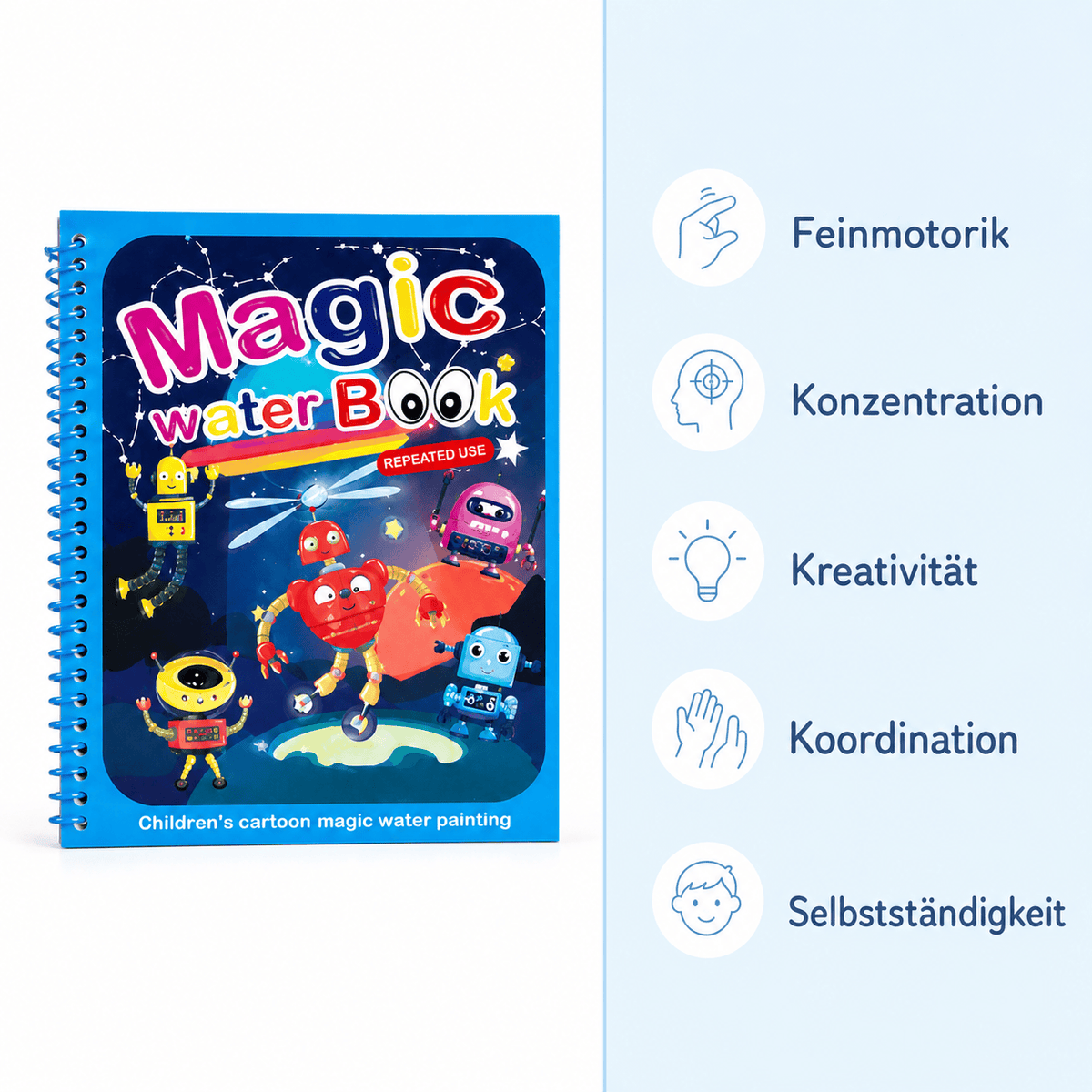 Montessoriland Montessori-Wassermalbuch mit Robotermotiven