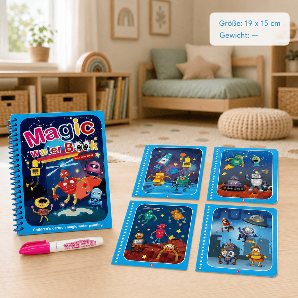 Montessoriland Montessori-Wassermalbuch mit Robotermotiven