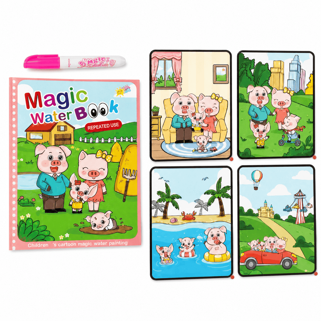 Montessoriland Montessori-Wassermalbuch mit Schweinchenmotiven