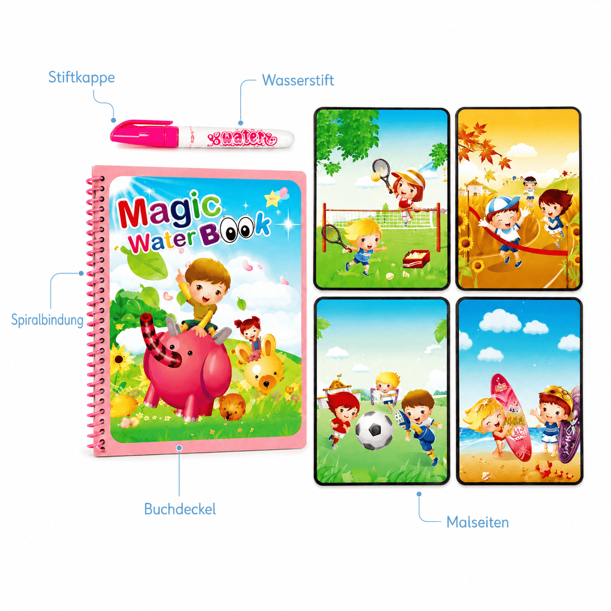 Montessoriland Montessori-Wassermalbuch mit Sportmotiven