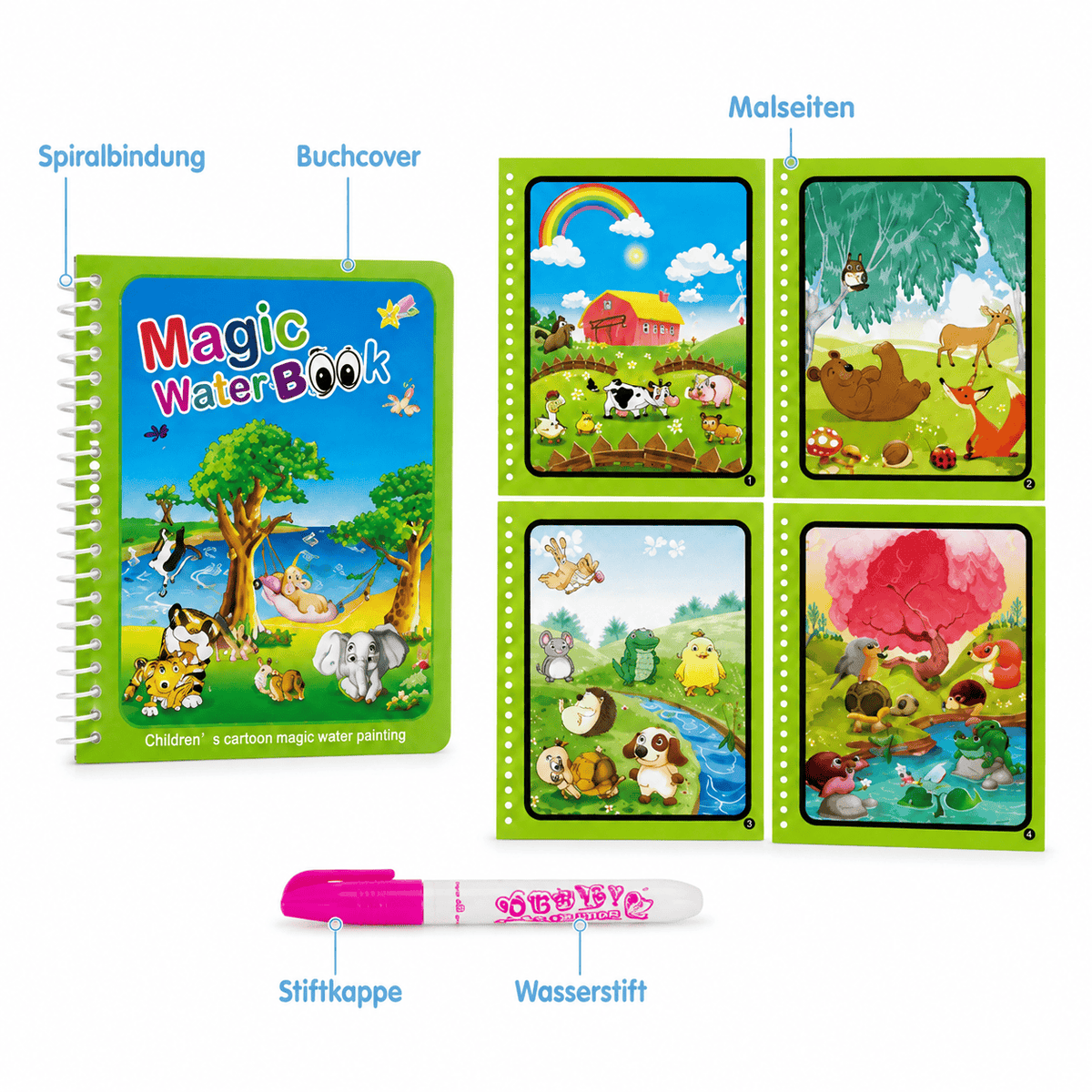 Montessoriland Montessori-Wassermalbuch mit Tiermotiven