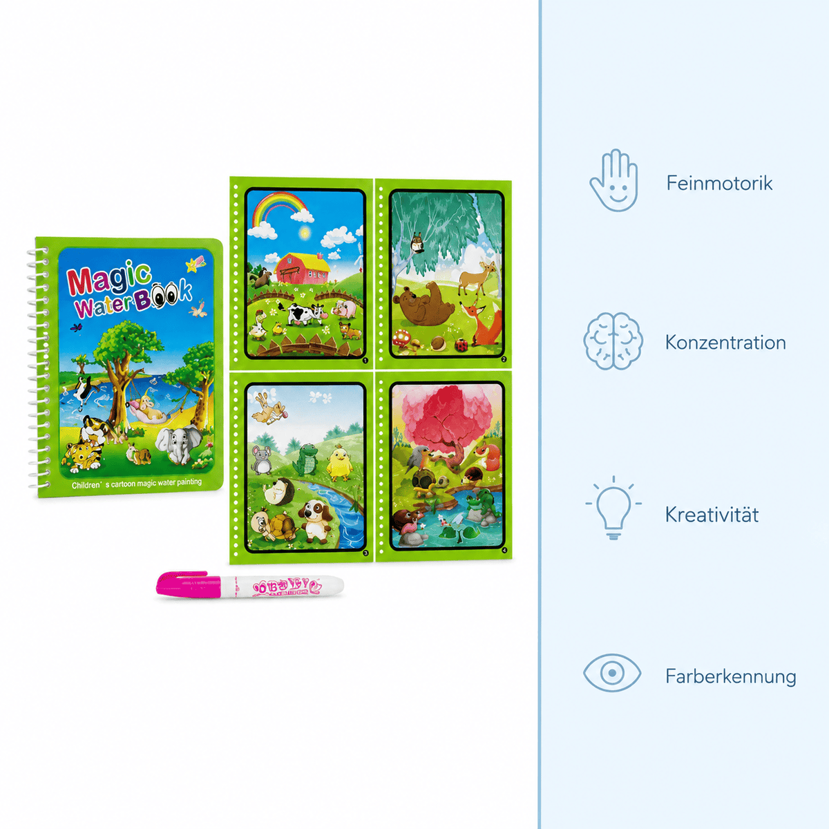 Montessoriland Montessori-Wassermalbuch mit Tiermotiven