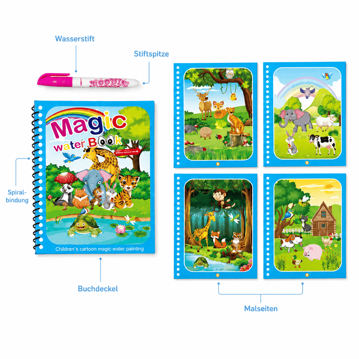 Montessoriland Montessori-Wassermalbuch mit Tiermotiven