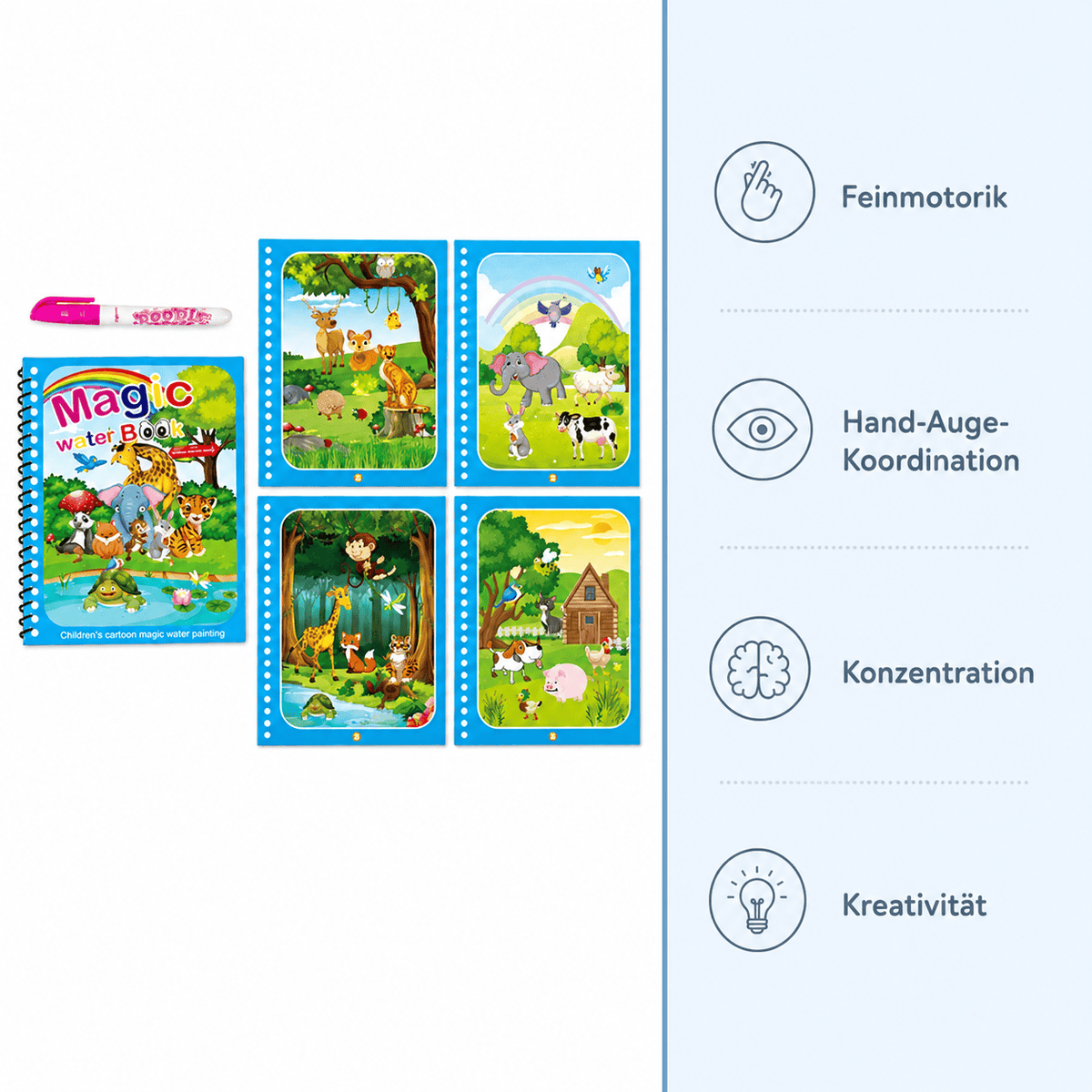 Montessoriland Montessori-Wassermalbuch mit Tiermotiven
