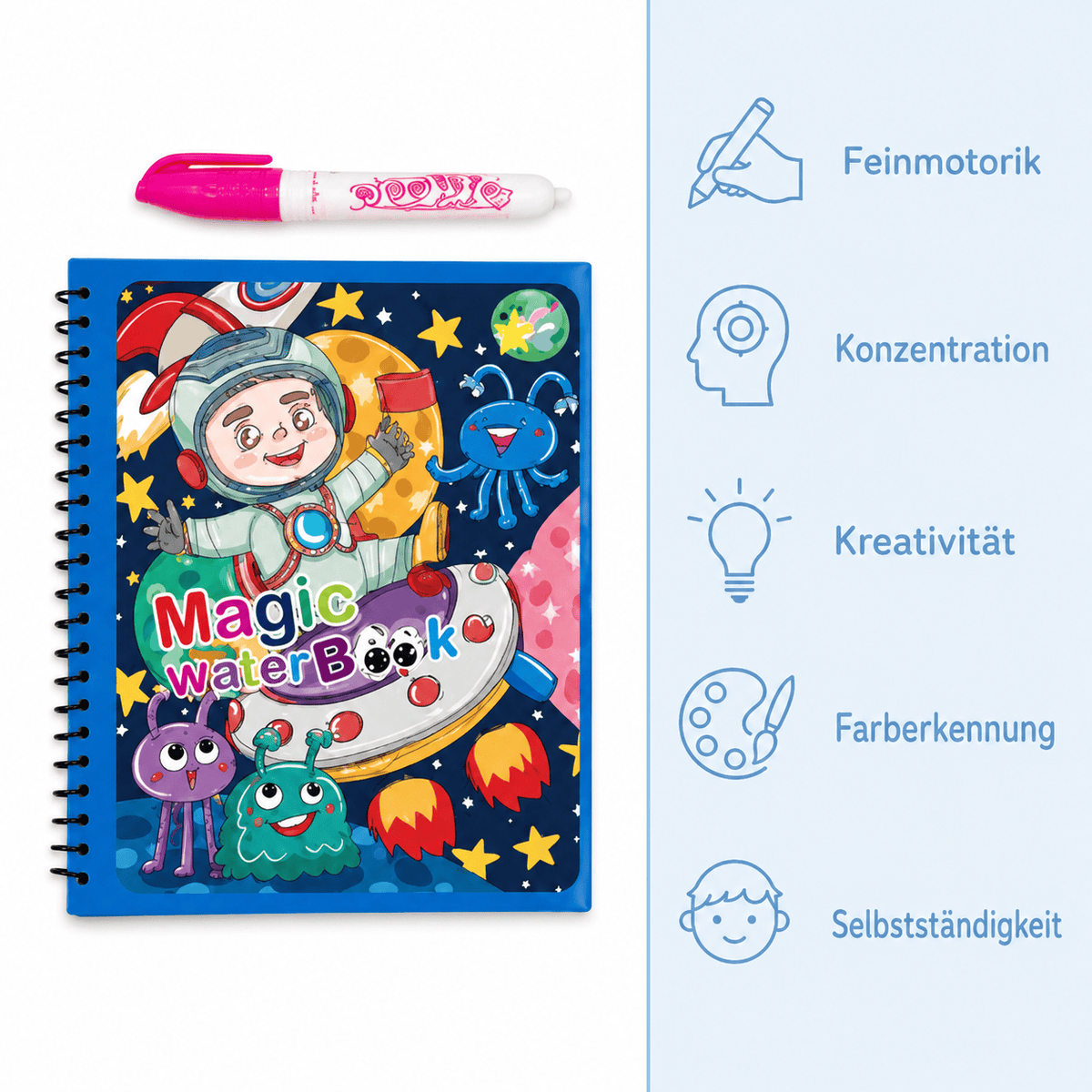 Montessoriland Montessori-Wassermalbuch mit Weltraummotiven
