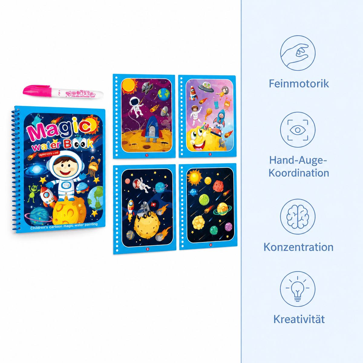 Montessoriland Montessori-Wassermalbuch mit Weltraummotiven