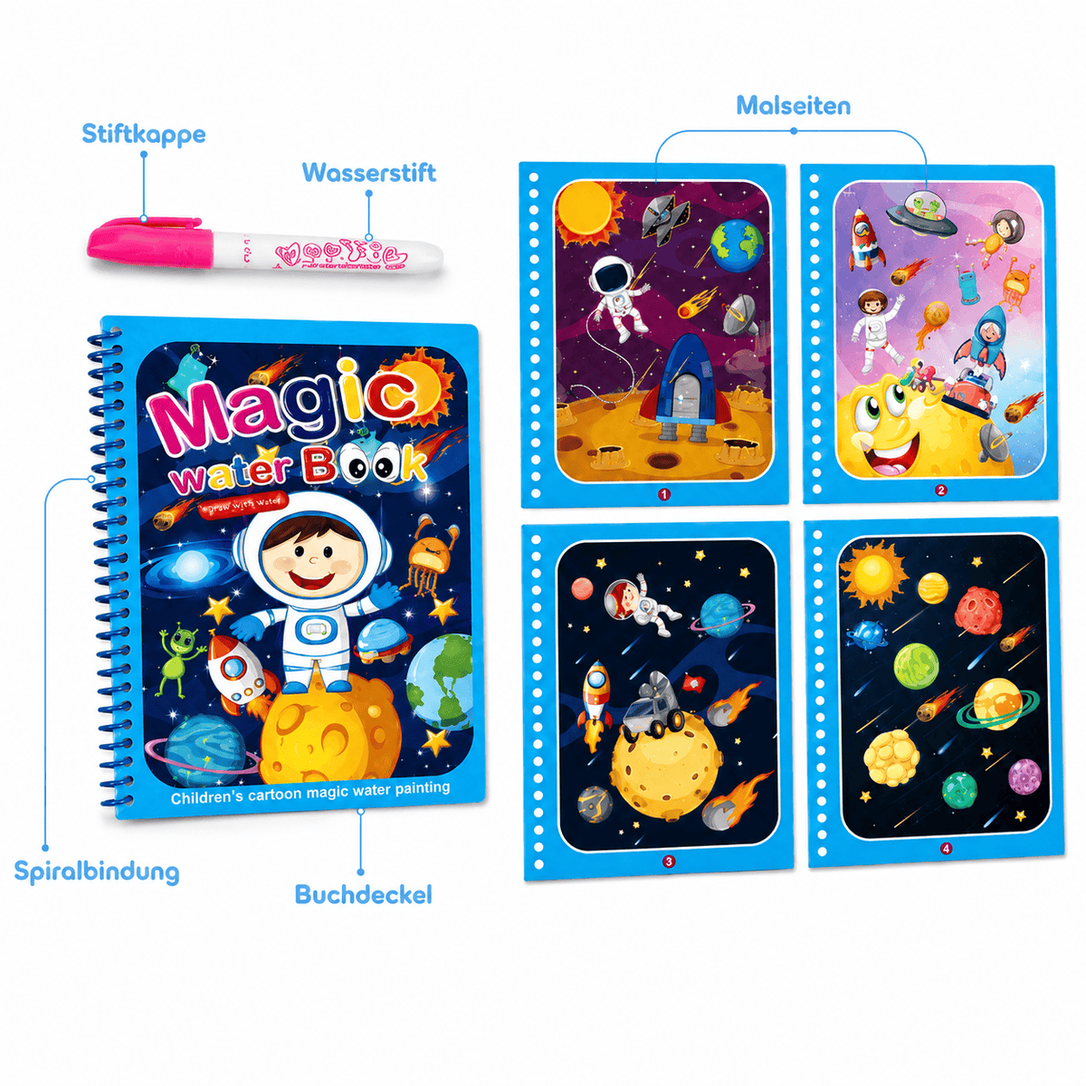 Montessoriland Montessori-Wassermalbuch mit Weltraummotiven