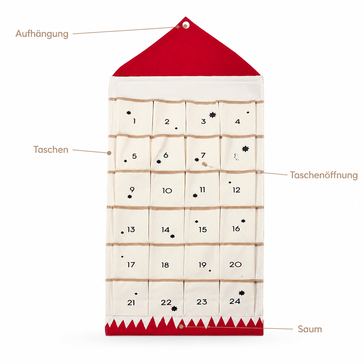 Toddlers Christmas Calendar – Count down to Christmas with joy and surprises! - Red - Pointe des choses