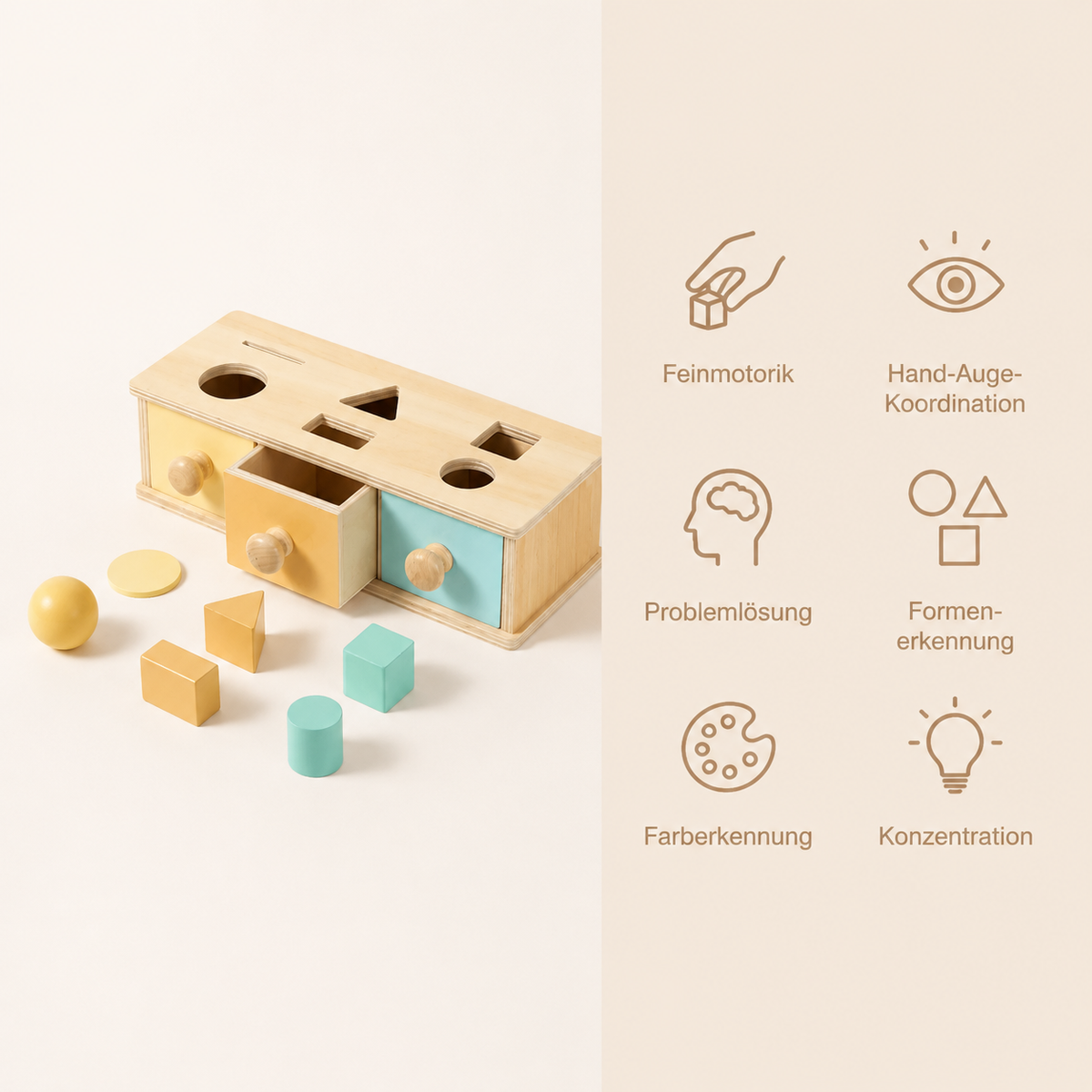 Toddlers Object Permanence Box - Watch, Drop, Discover - 3-in-1 - Avec Bénéfices