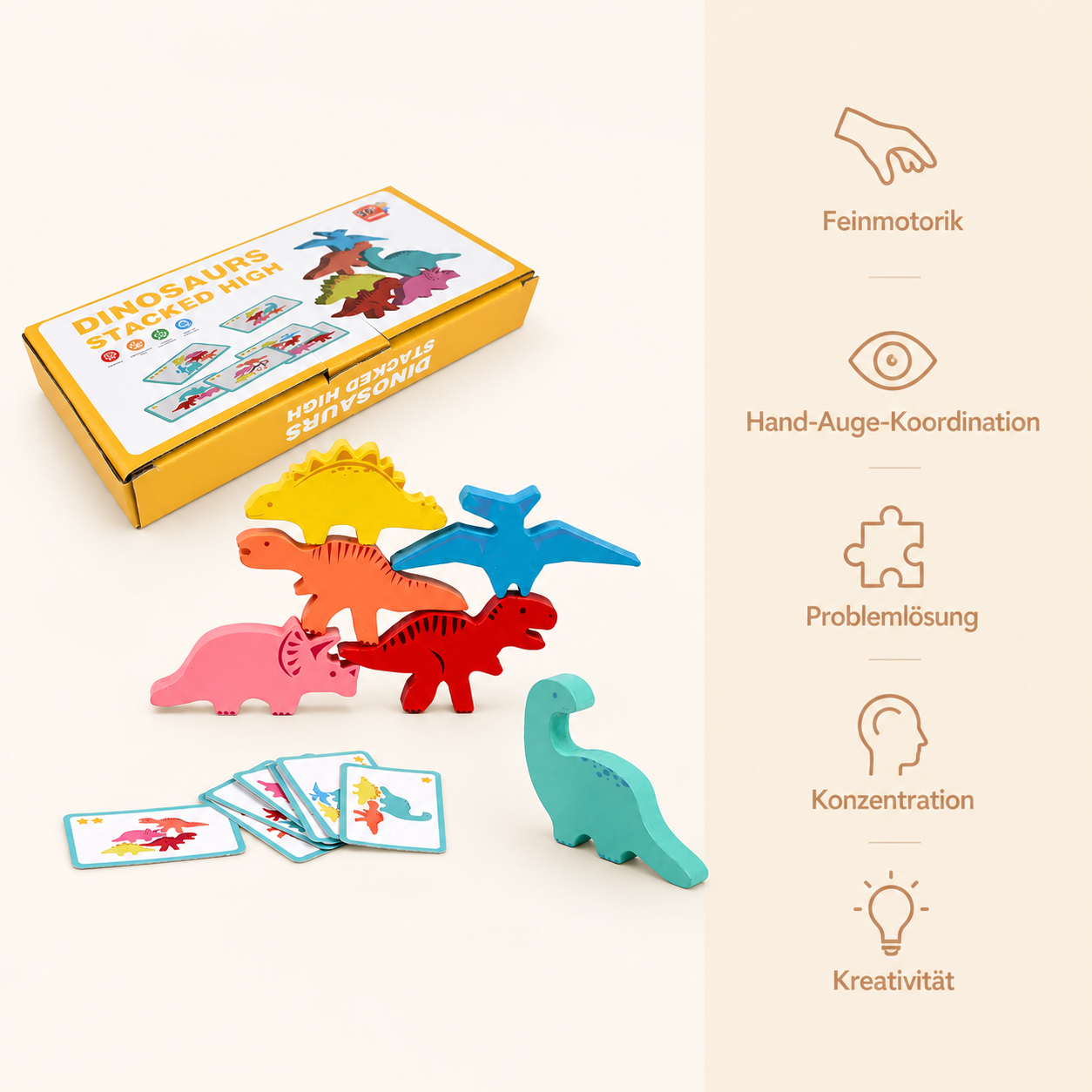 Wooden Balance Blocks Toys For Children Animal Dinosaur Building Stacking High Board Games Wood Montessori Toy Boys Kids Gift - Avec Bénéfices Bild