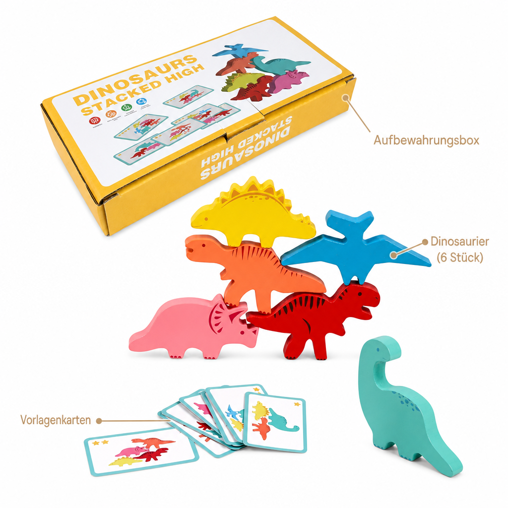 Wooden Balance Blocks Toys For Children Animal Dinosaur Building Stacking High Board Games Wood Montessori Toy Boys Kids Gift - Pointe des choses