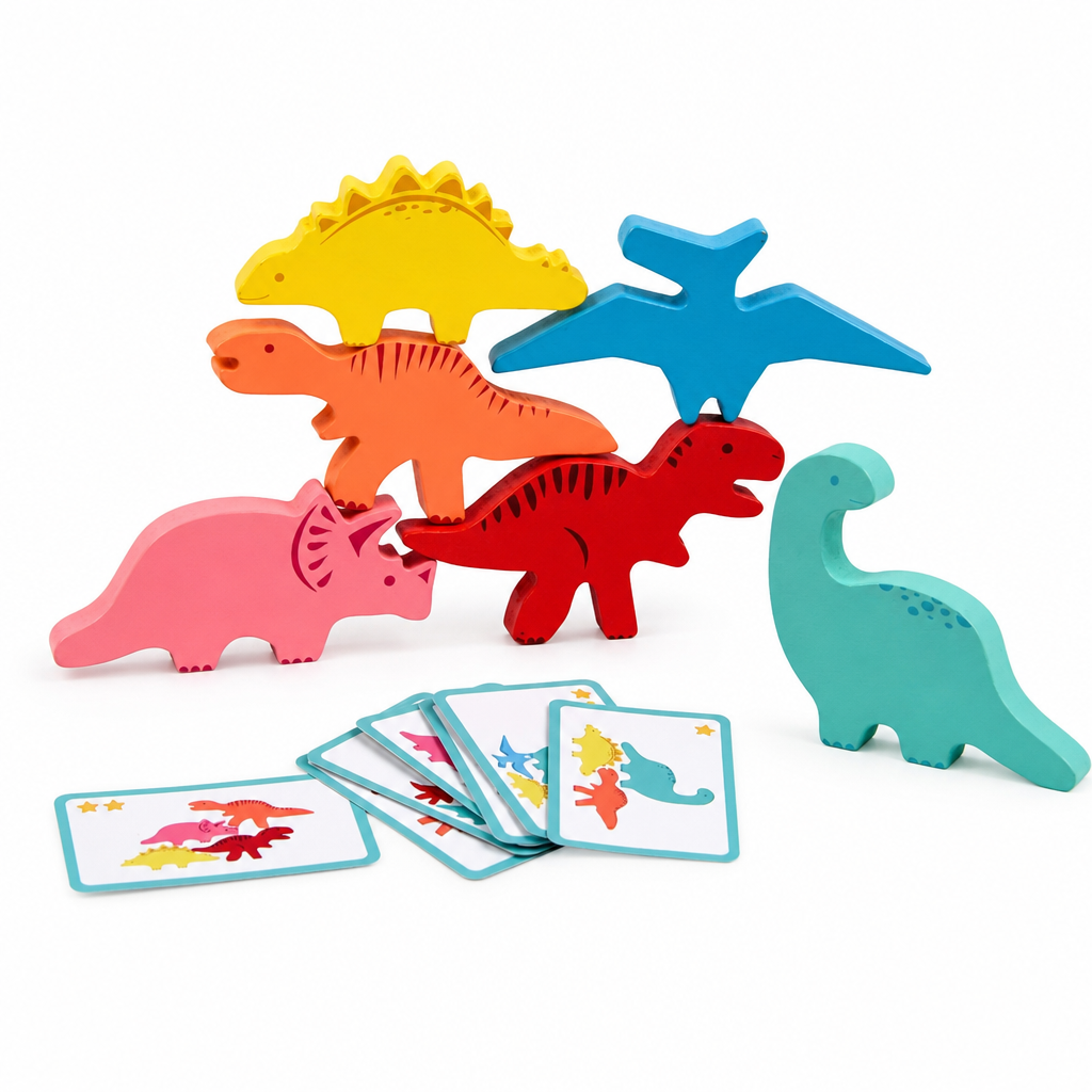 Wooden Balance Blocks Toys For Children Animal Dinosaur Building Stacking High Board Games Wood Montessori Toy Boys Kids Gift - PackShot Principal