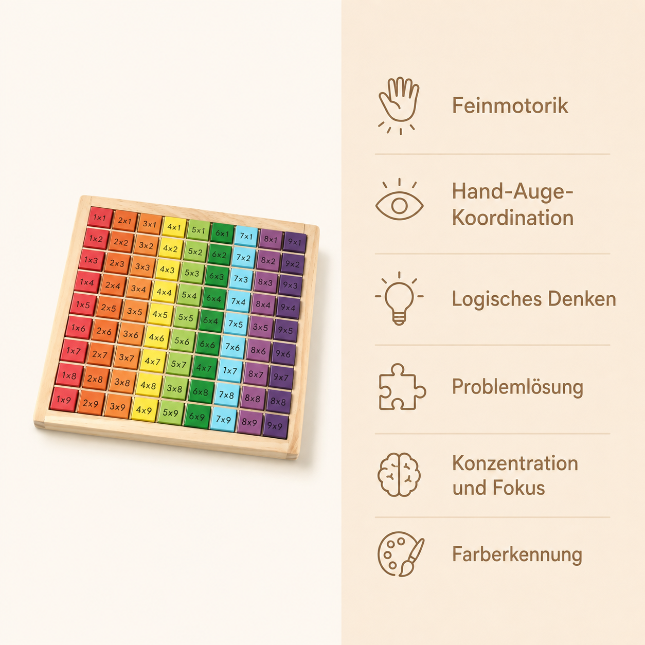 Wooden Multiplication Table Board - Avec Bénéfices Bild