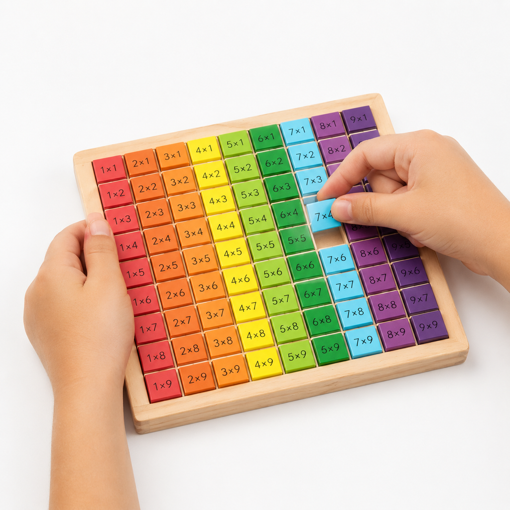 Wooden Multiplication Table Board - Entrain de jouer, mais avec les caractéristiques